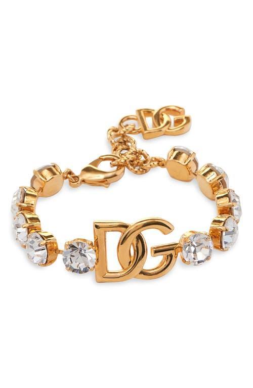 Dolce & Gabbana DG Logo Crystal Embellished Bracelet Product Image