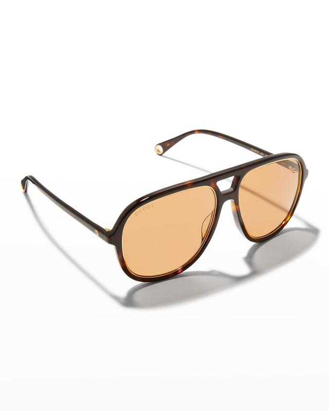 Mens GG-Logo Aviator Acetate Sunglasses Product Image