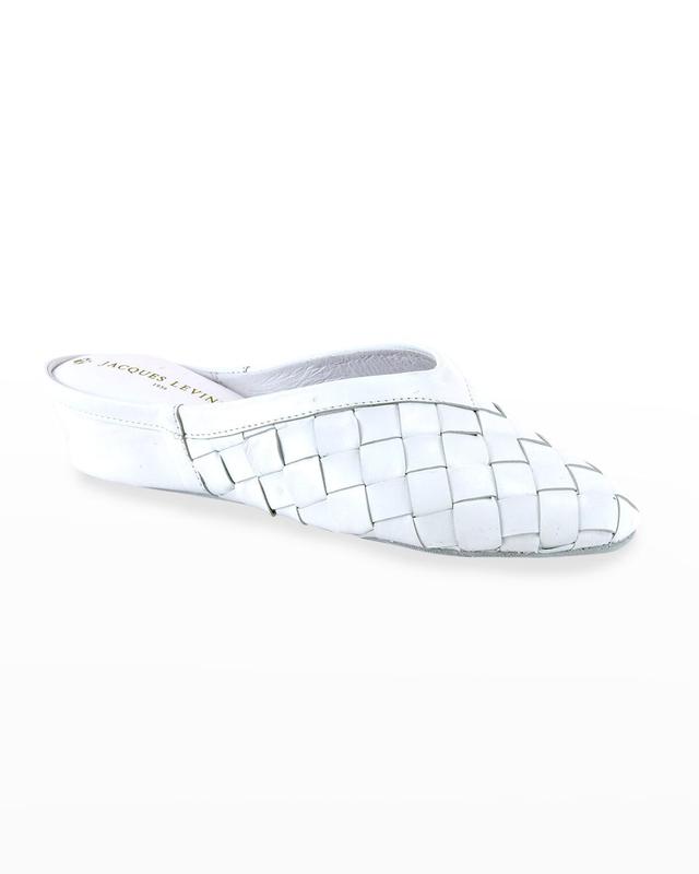 Woven Leather Wedge Slippers Product Image