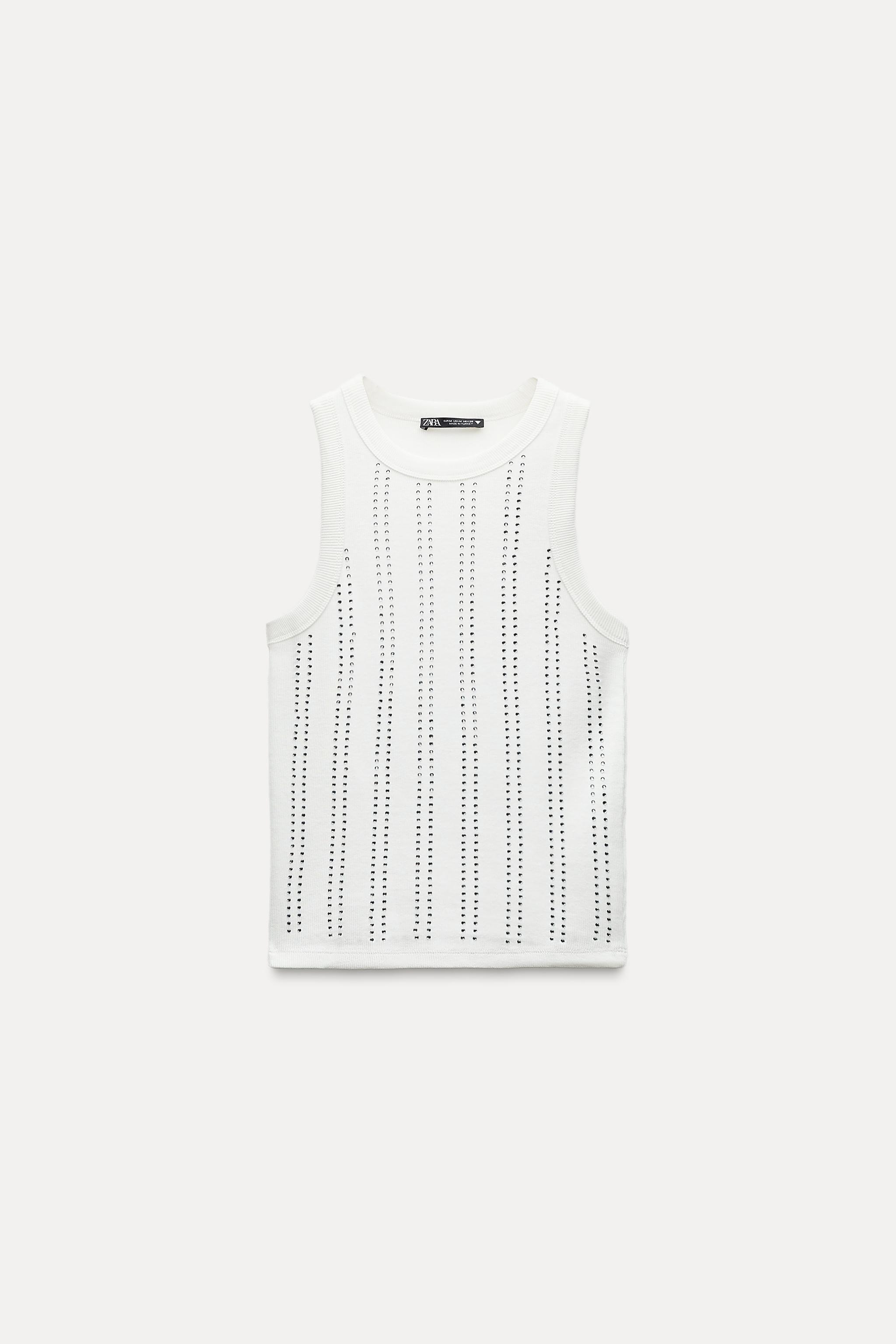 SLEEVELESS RIB JEWEL T-SHIRT Product Image