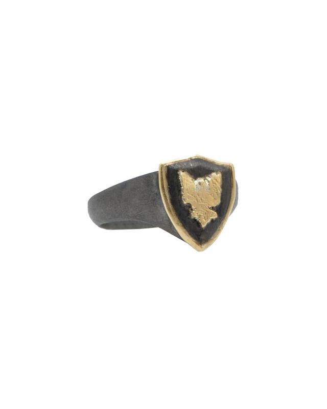 Mens Romero Blackened Griffin Signet Ring w/ 18K Gold Product Image