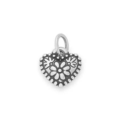 Petite Floral Heart Charm Product Image