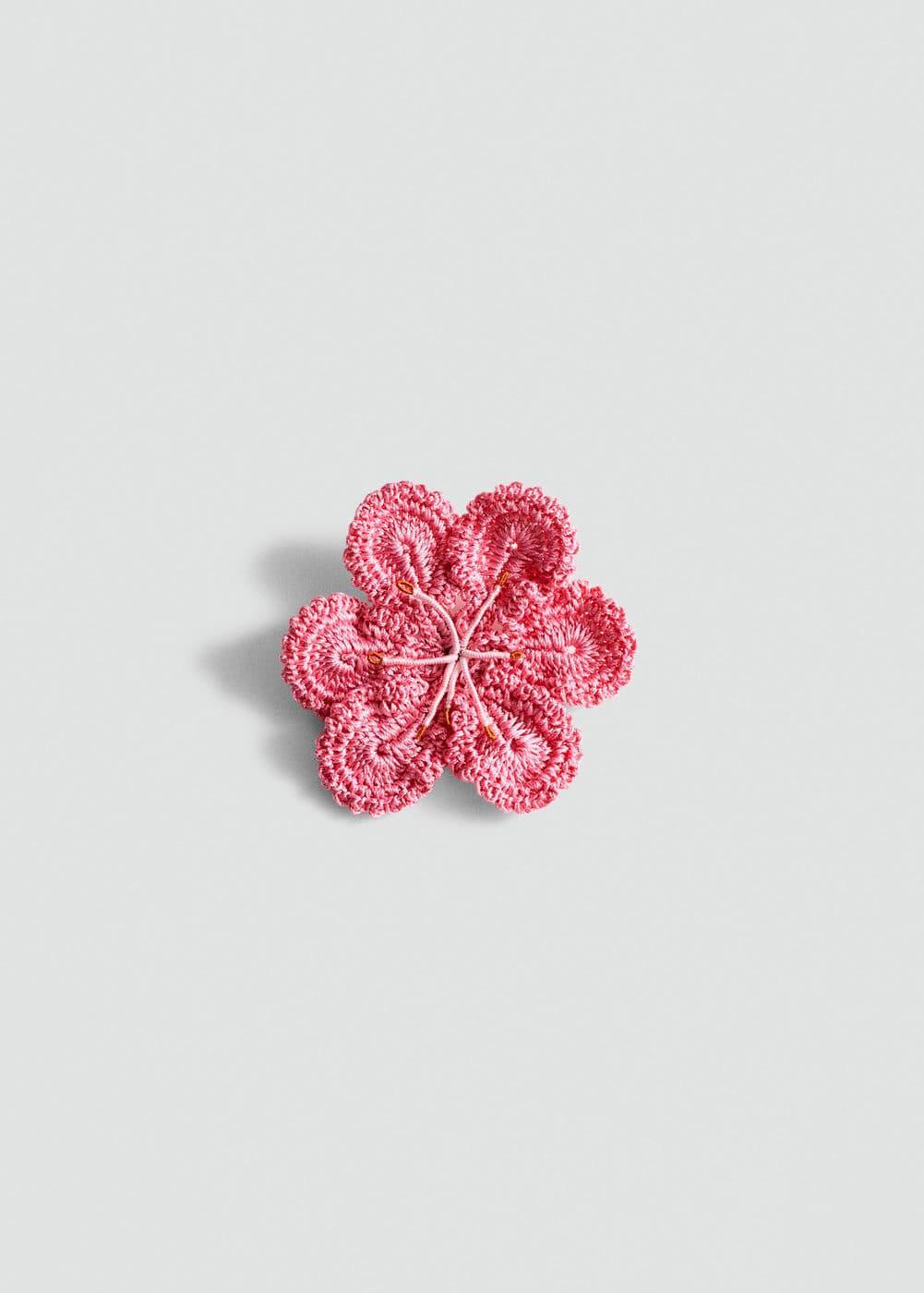 MANGO - Crochet flower brooch - One size - Women Product Image