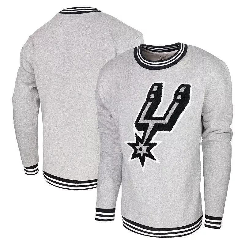 Mens Stadium Essentials Heather Gray San Antonio Spurs Club Level Pullover Sweatshirt Product Image