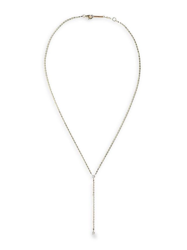 14k Yellow Gold Petite Nude Diamond Solo Lariat Product Image