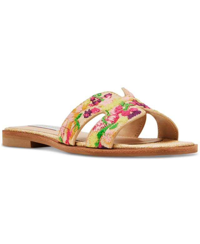 Steve Madden Womens Hadyn Embroidered Slide Sandals Product Image