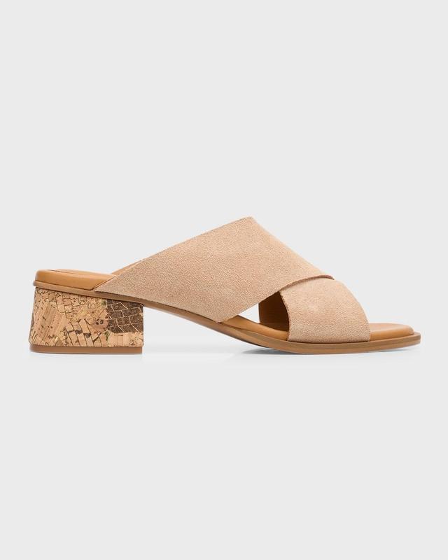 Liana Suede Crisscross Slide Sandals Product Image