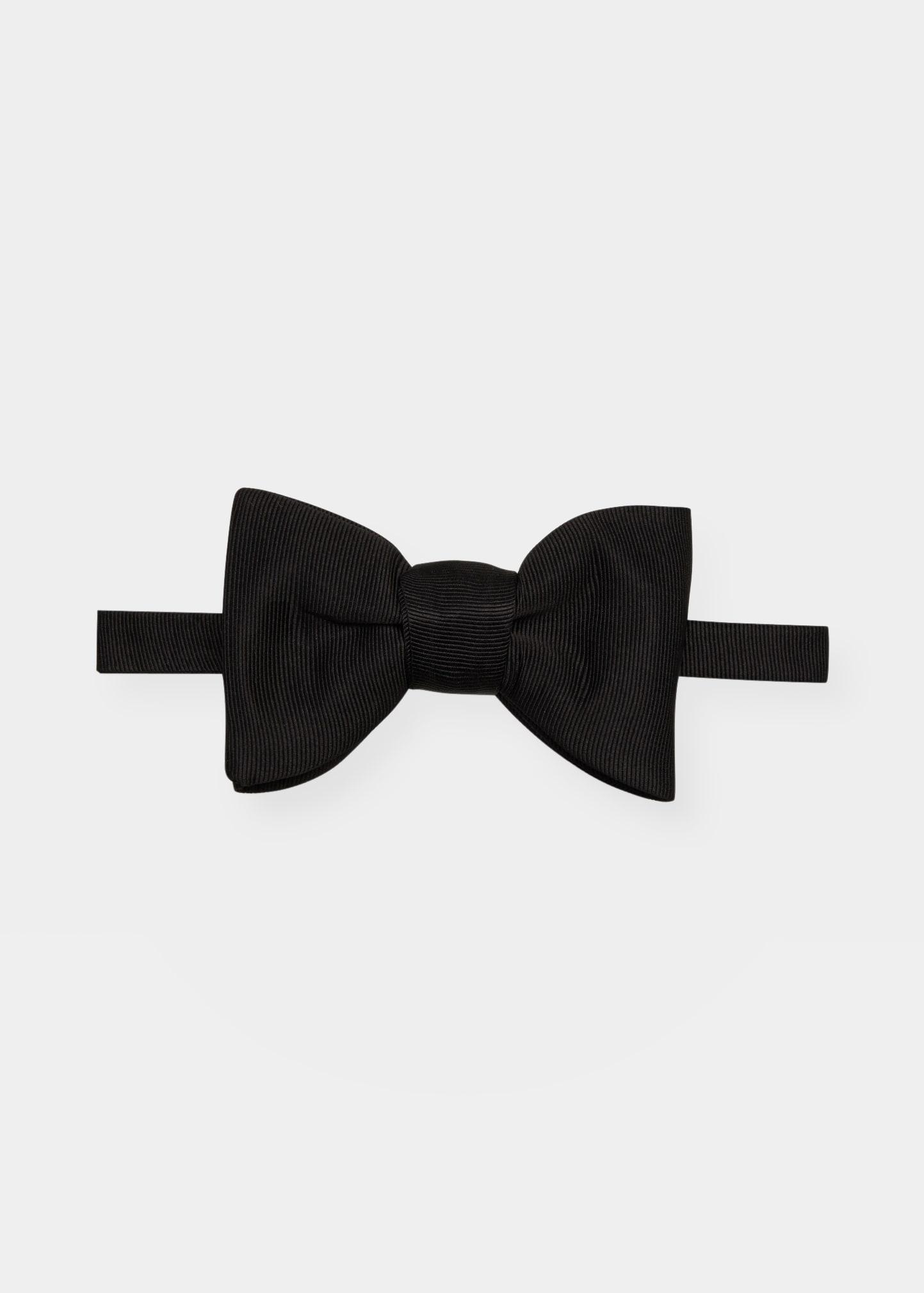 Mens Large Grosgrain Pre-Tied Silk Bow Tie Product Image