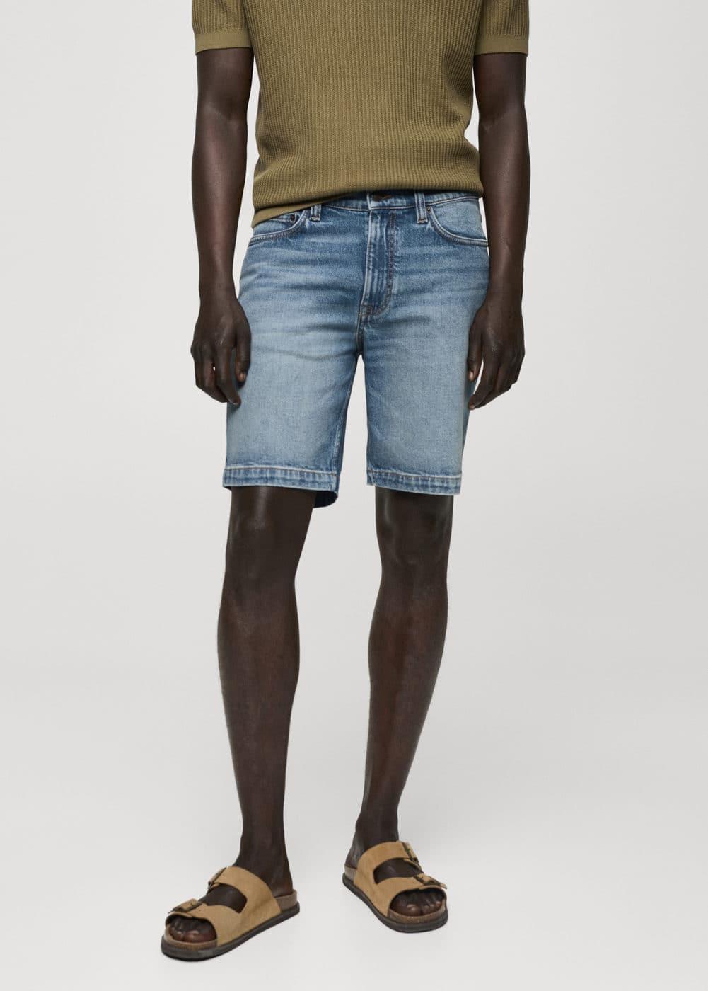 Mango Mens Denim Bermuda Shorts Product Image