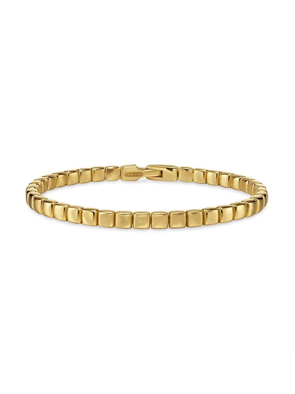 Mens Spiritual Beads Tile Bracelet in 18K Yellow Gold, 4.7MM Product Image