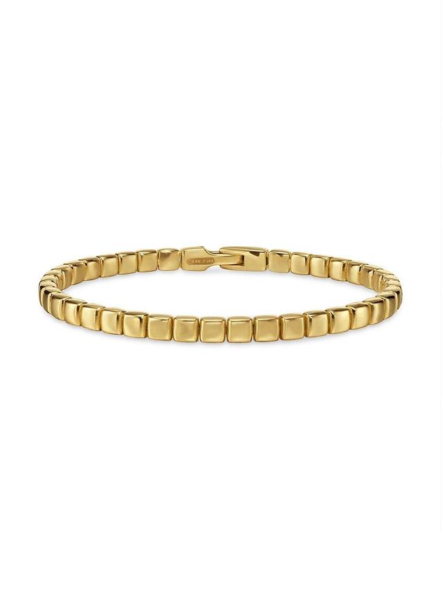 Mens Spiritual Beads Tile Bracelet in 18K Yellow Gold, 4.7MM Product Image