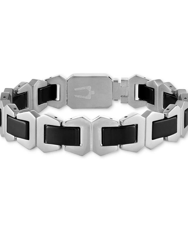 Bulova Mens Icon Black Ceramic Bracelet in Stainless Steel Product Image