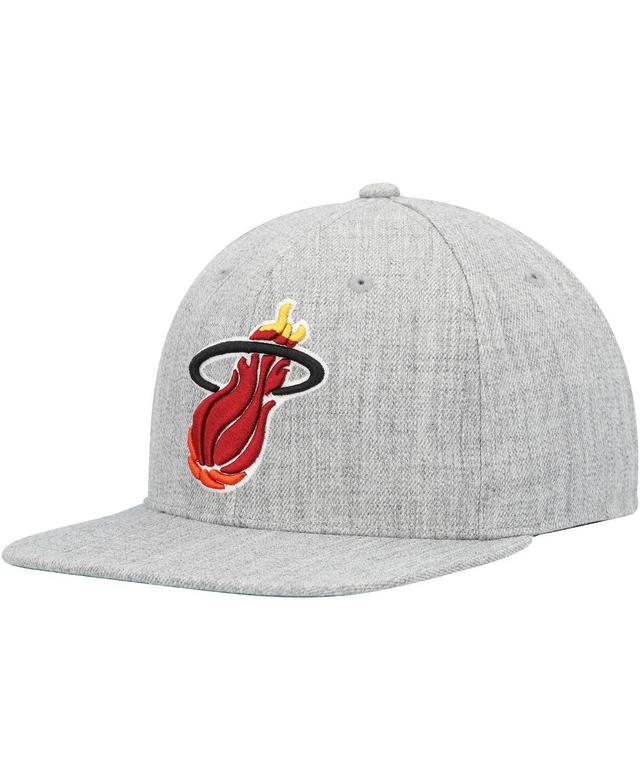 Mens Mitchell & Ness Heather Gray Miami Heat Hardwood Classics 2.0 Snapback Hat Product Image