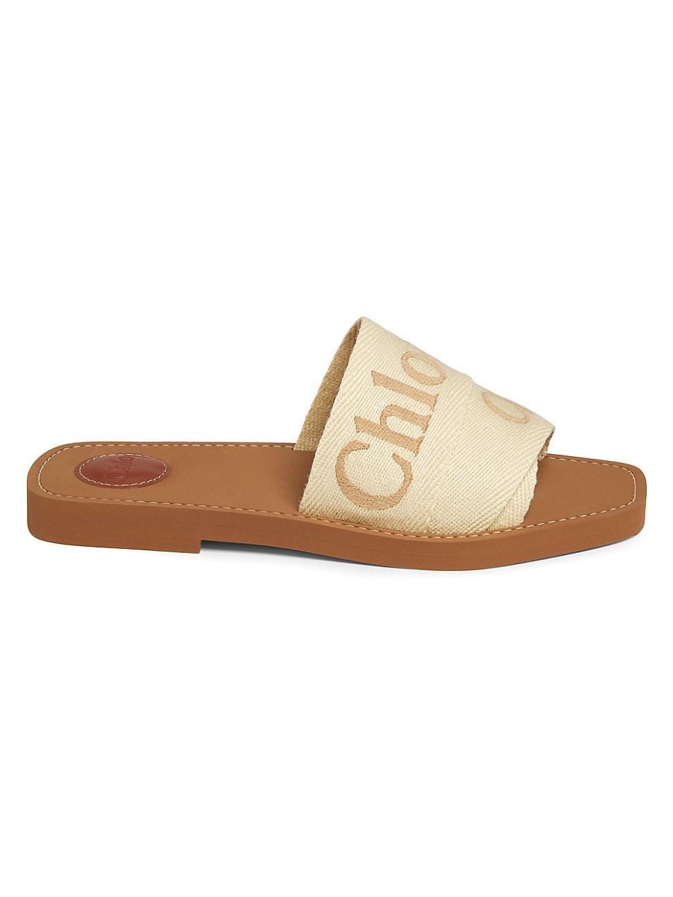 Womens Woody Linen Slides Product Image