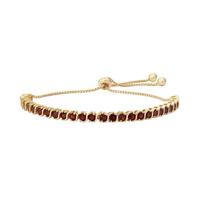 Designs by Gioelli 14k Gold Over Silver Garnet S-Link Lariat Bracelet, Womens Red Product Image