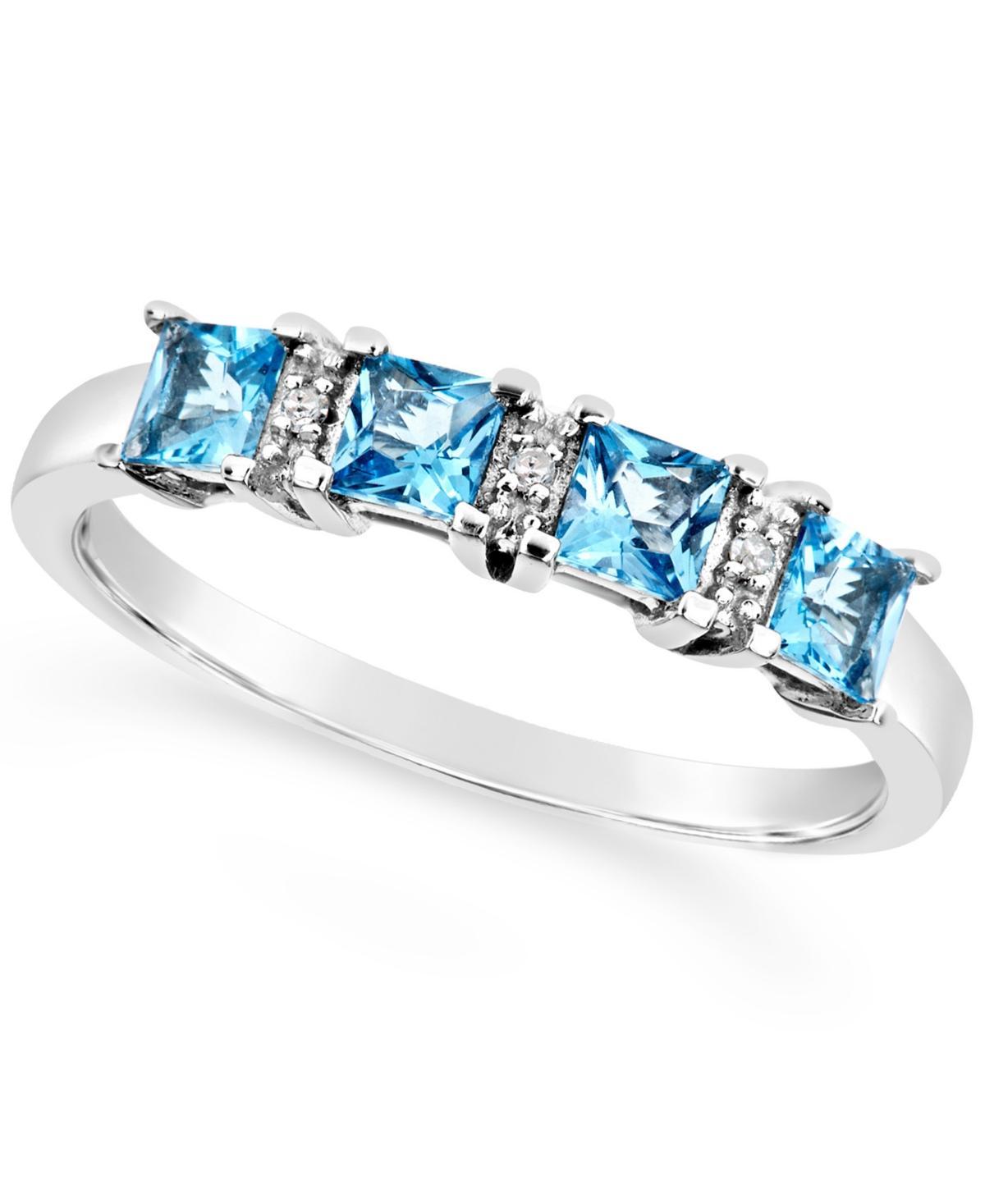 Gemstone and Diamond Accent Ring in Sterling Silver Product Image