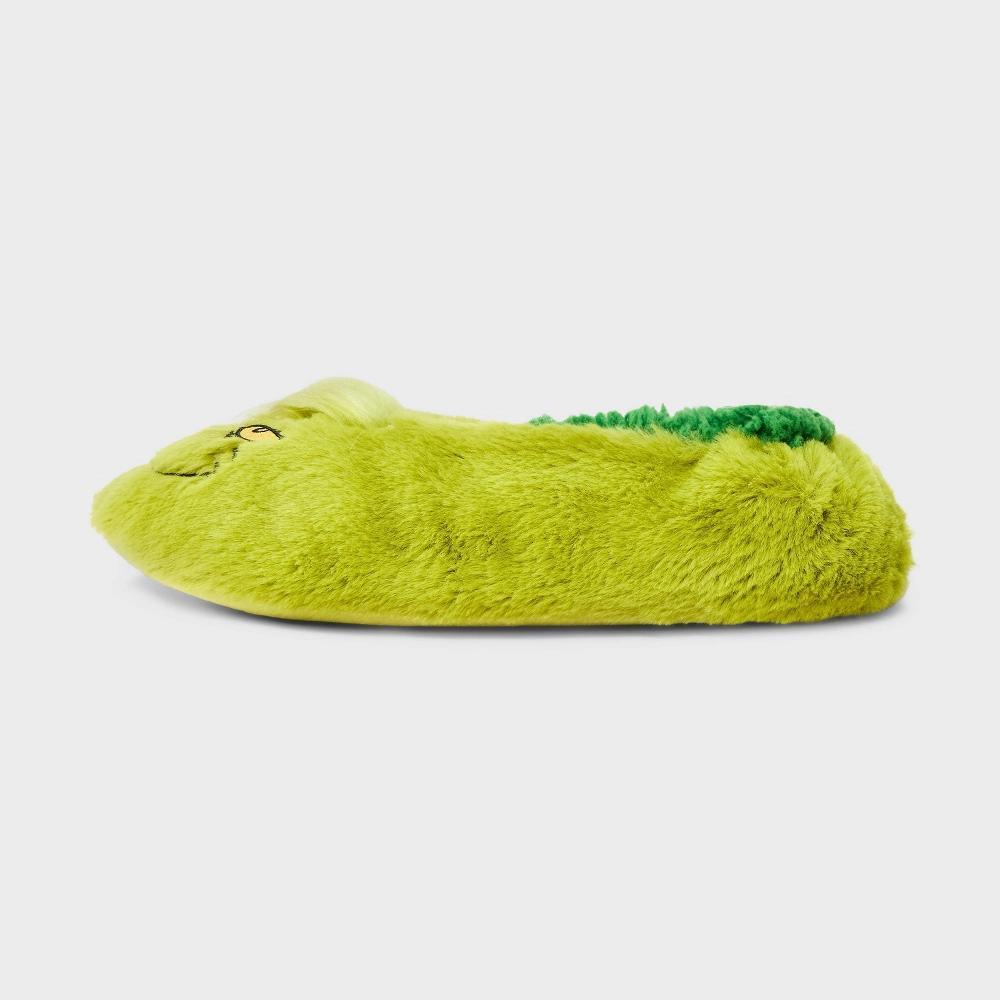 Women's The Grinch Faux Fur Slipper Socks with Grippers - Green S/M Product Image