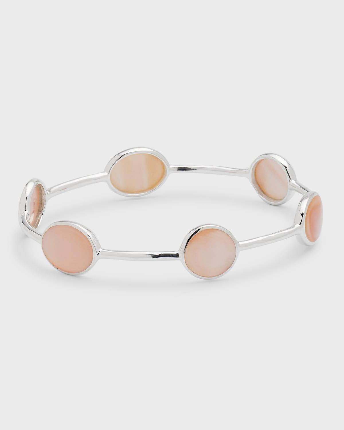 Womens Polished Rock Candy Sterling Silver & Mother-Of-Pearl Bangle Product Image