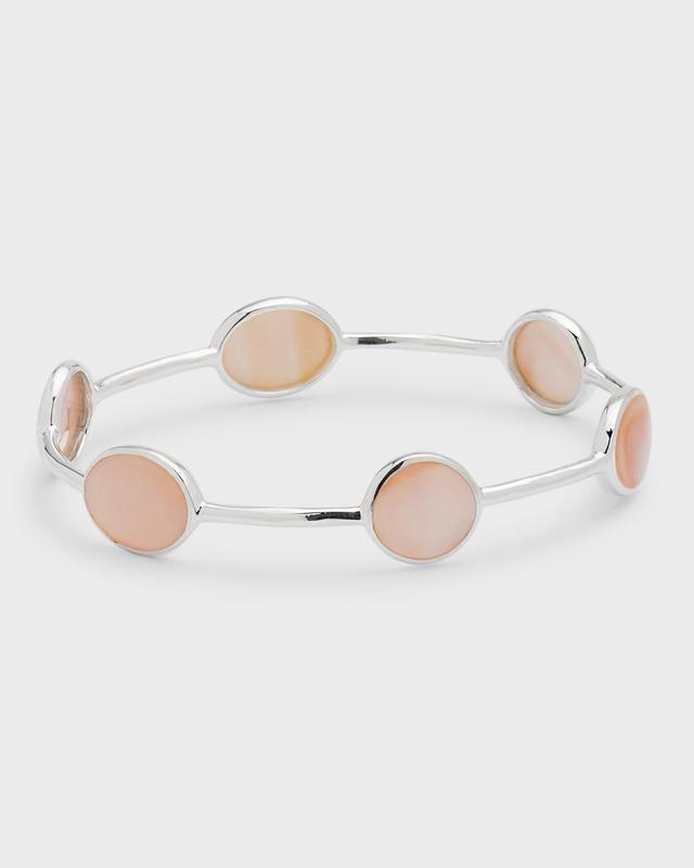 Womens Polished Rock Candy Sterling Silver & Mother-Of-Pearl Bangle Product Image