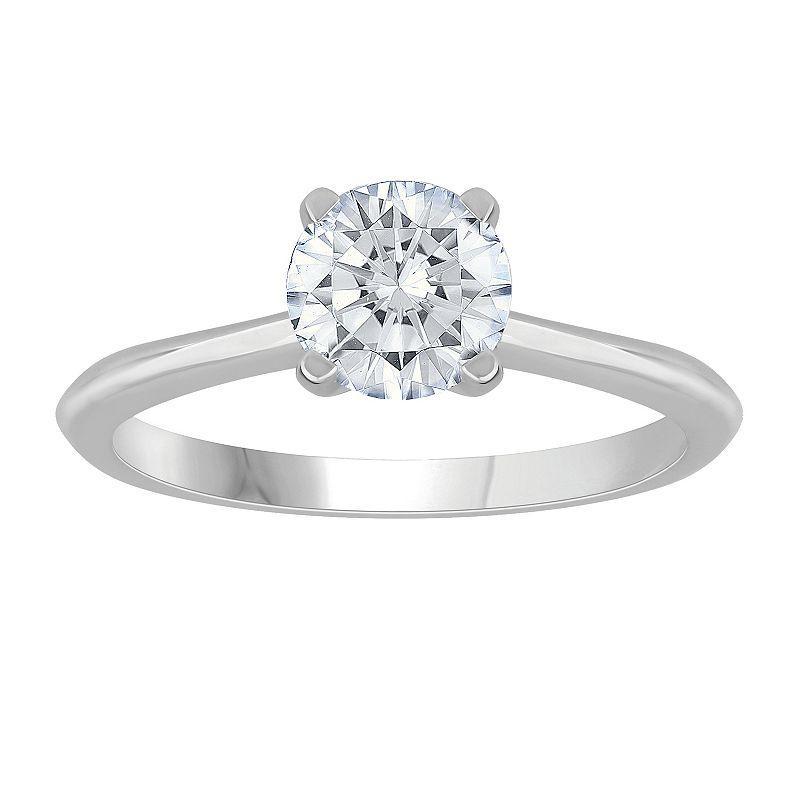 Diamond Medley 14k White Gold 1/2 Carat T.W. Lab-Grown Diamond Round Solitaire Ring, Womens 14k Whgold Product Image