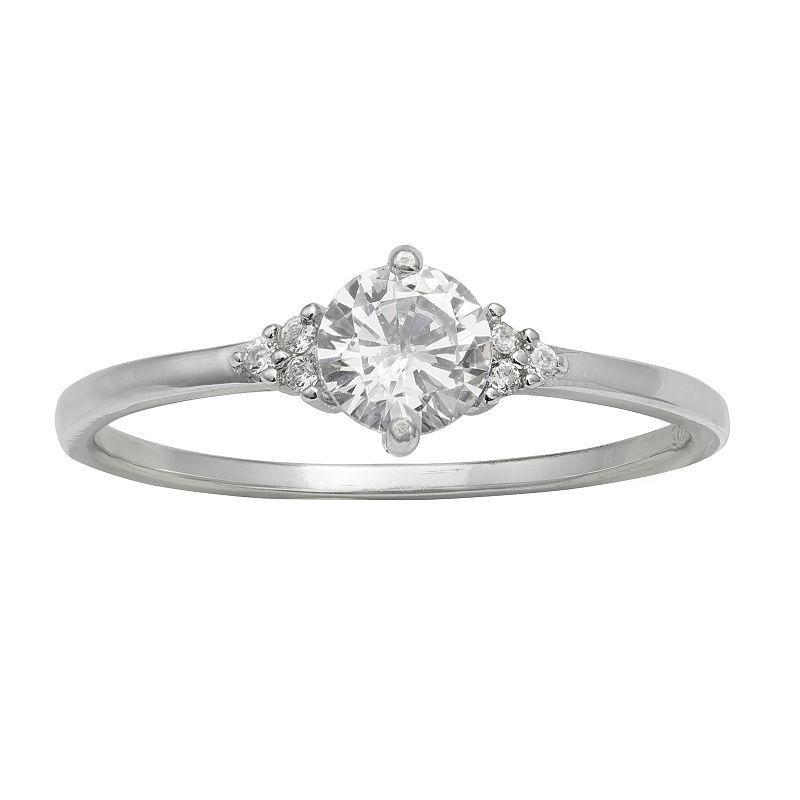 PRIMROSE Sterling Silver Cubic Zirconia Band Ring, Womens White Product Image