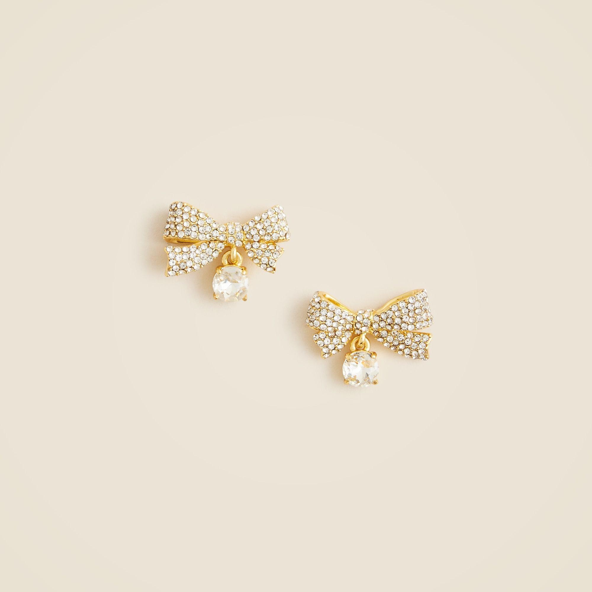 Pavé bow drop earrings Product Image