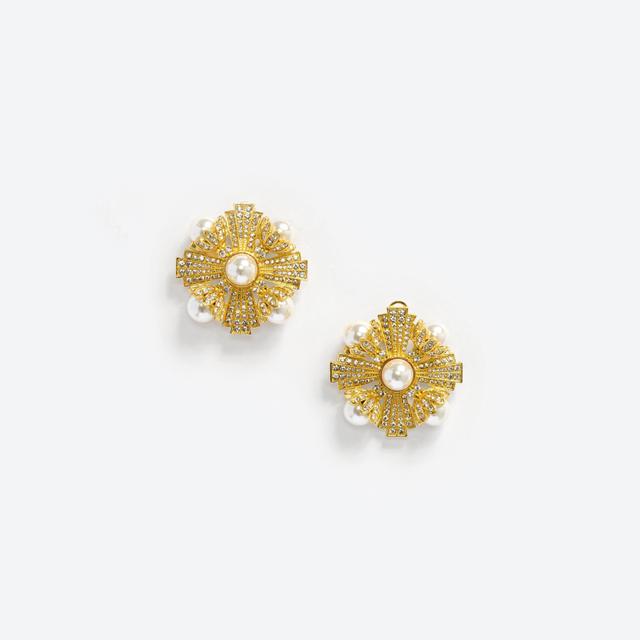 Large Gold Encrusted Earrings Product Image