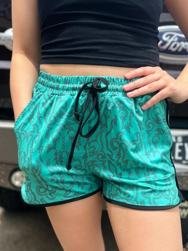 Sterling Kreek Raised Round Here Turquoise Shorts Product Image