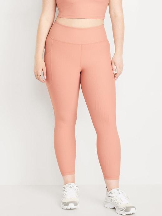 High-Waisted PowerSoft Ribbed Leggings Product Image