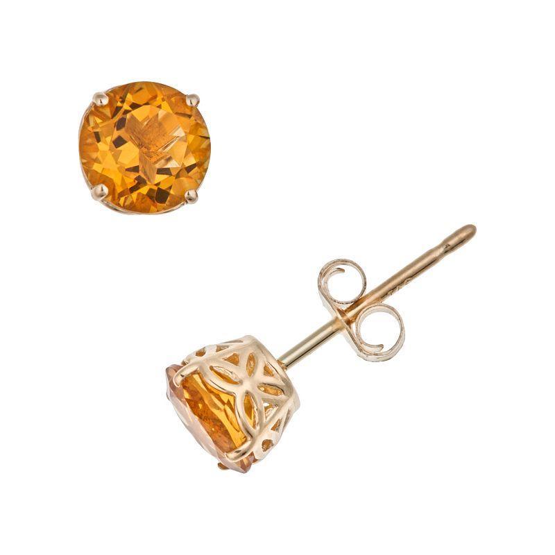 Celebration Gems 14k Gold Citrine Stud Earrings, Womens, Orange Product Image