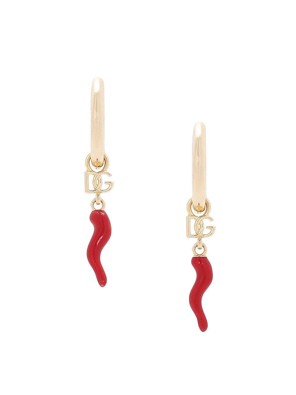 Womens Goldtone & Enamel Monogram Drop Earrings Product Image