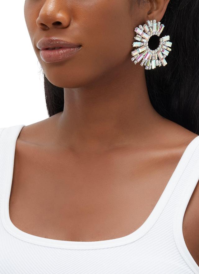 Rhinestone Open Circle Statement Earrings Female Product Image