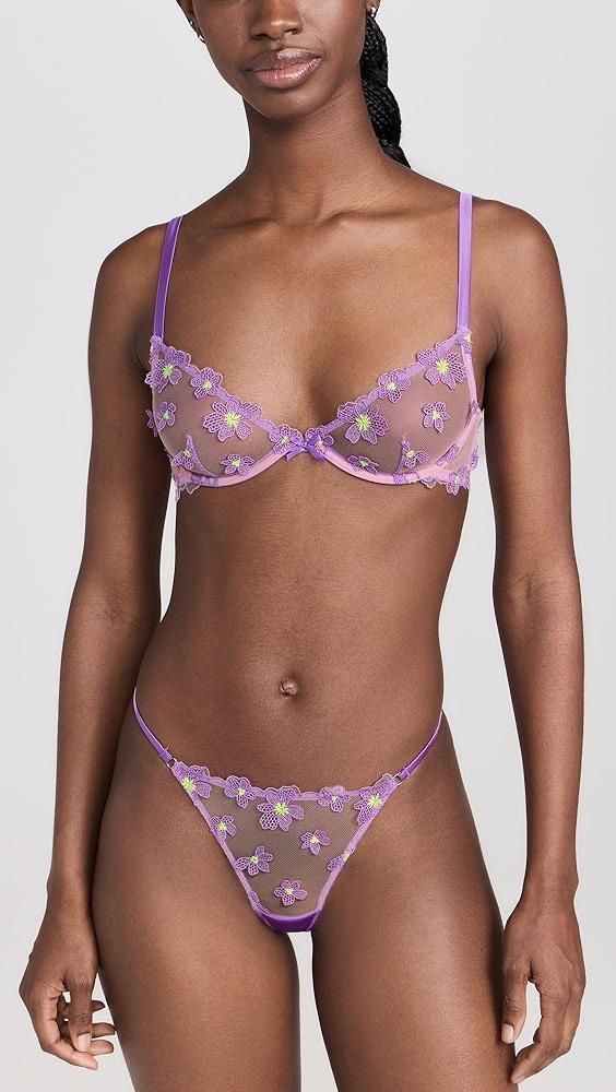 Fleur du Mal Petal Embroidery V String | Shopbop Product Image