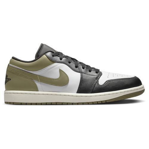 Jordan Mens AJ 1 Low - Shoes Black/Olive/White Product Image