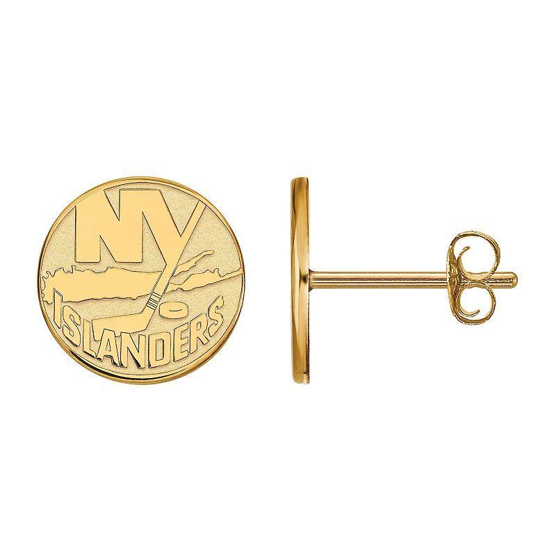 LogoArt New York Islanders Sterling Silver Mini Logo Stud Earrings, Womens, Gold Tone Product Image