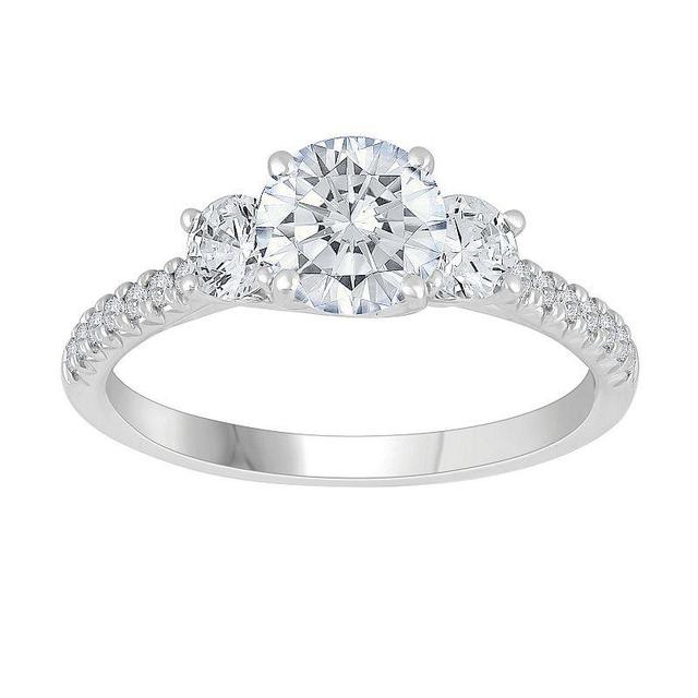 Diamond Medley 14k White Gold 1 1/2 Carat T.W. Lab-Grown Diamond Engagement Ring, Womens 14k Whgold Product Image