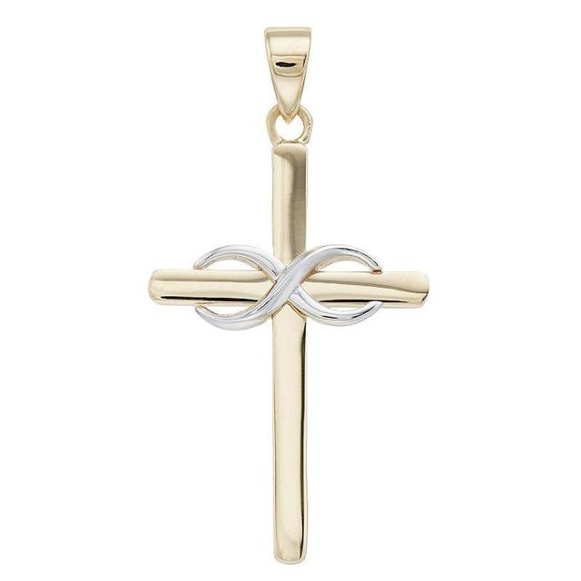 Two Tone 14k Gold Cross Pendant, Womens, 14k 2 Tone Product Image