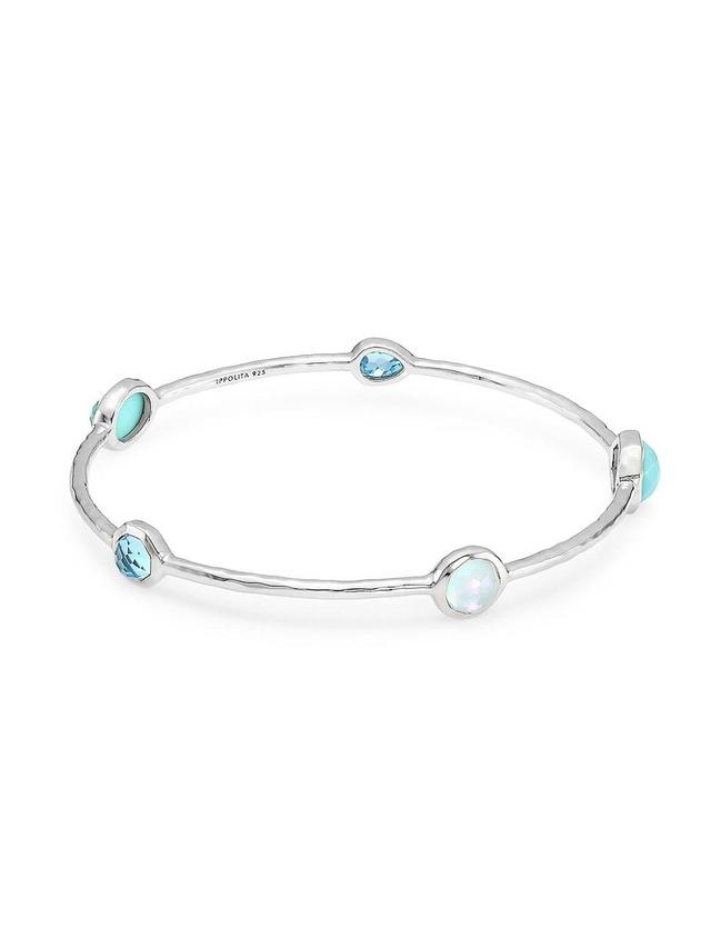 Womens Rock Candy Sterling Silver & Multi-Stone 5-Station Bangle Bracelet Product Image