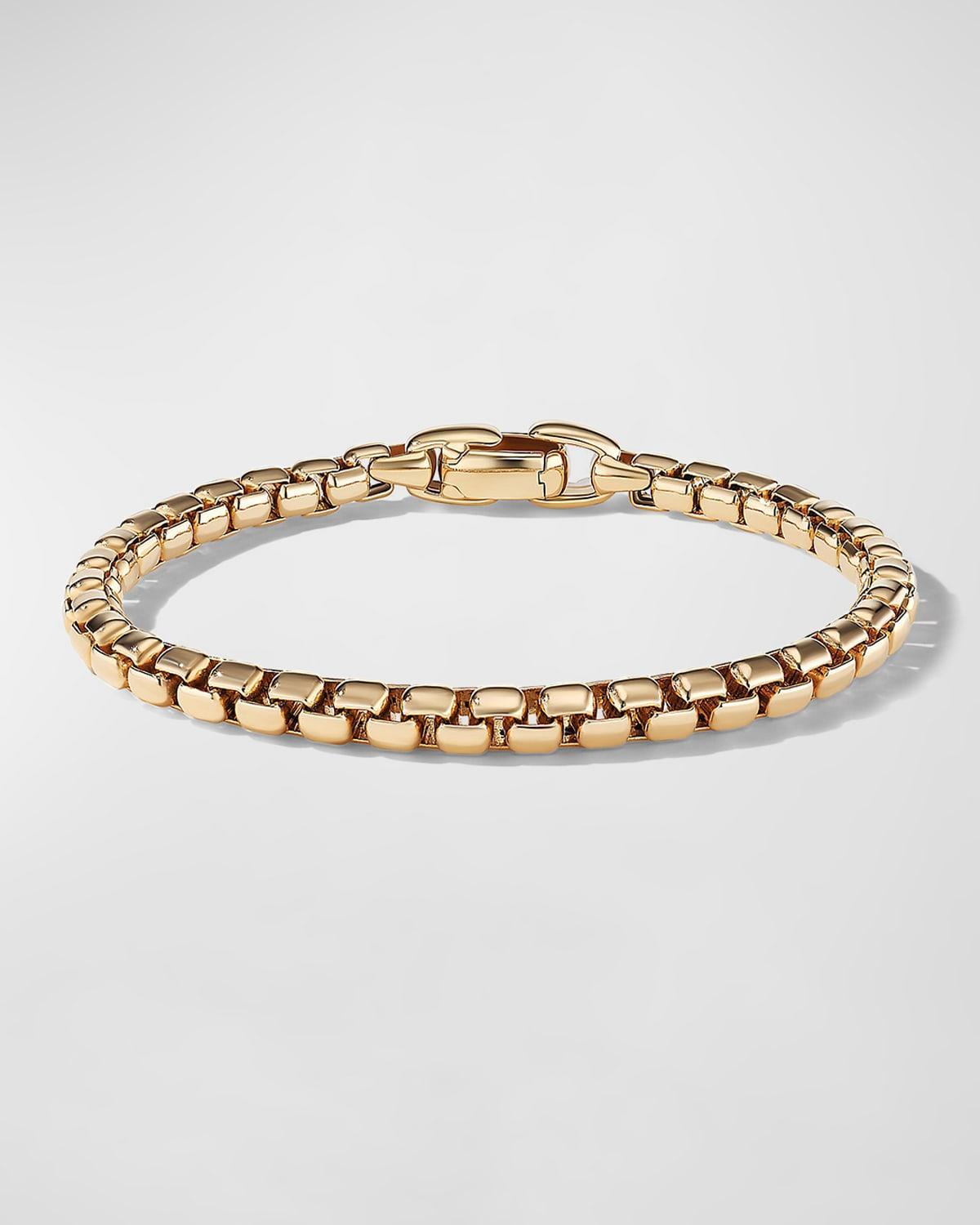 Mens Box Chain Bracelet in 18K Yellow Gold Product Image