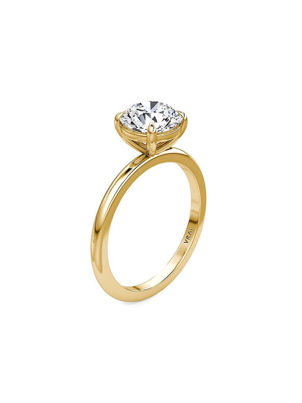 Womens VRAI x Saks 18K Yellow Gold & 2.00 TCW Lab-Grown Diamond Solitaire Engagement Ring Product Image