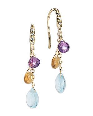 Womens Paradise 18K Yellow Gold & Mixed-Stone Short Drop Earrings Product Image