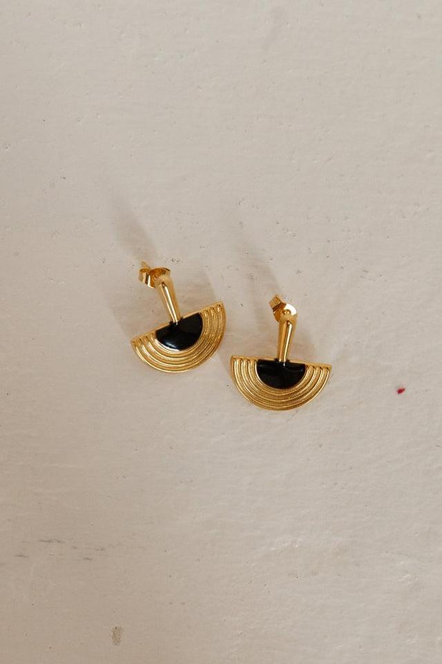 18k Gold Plated Luna Glow Earrings Gold Product Image