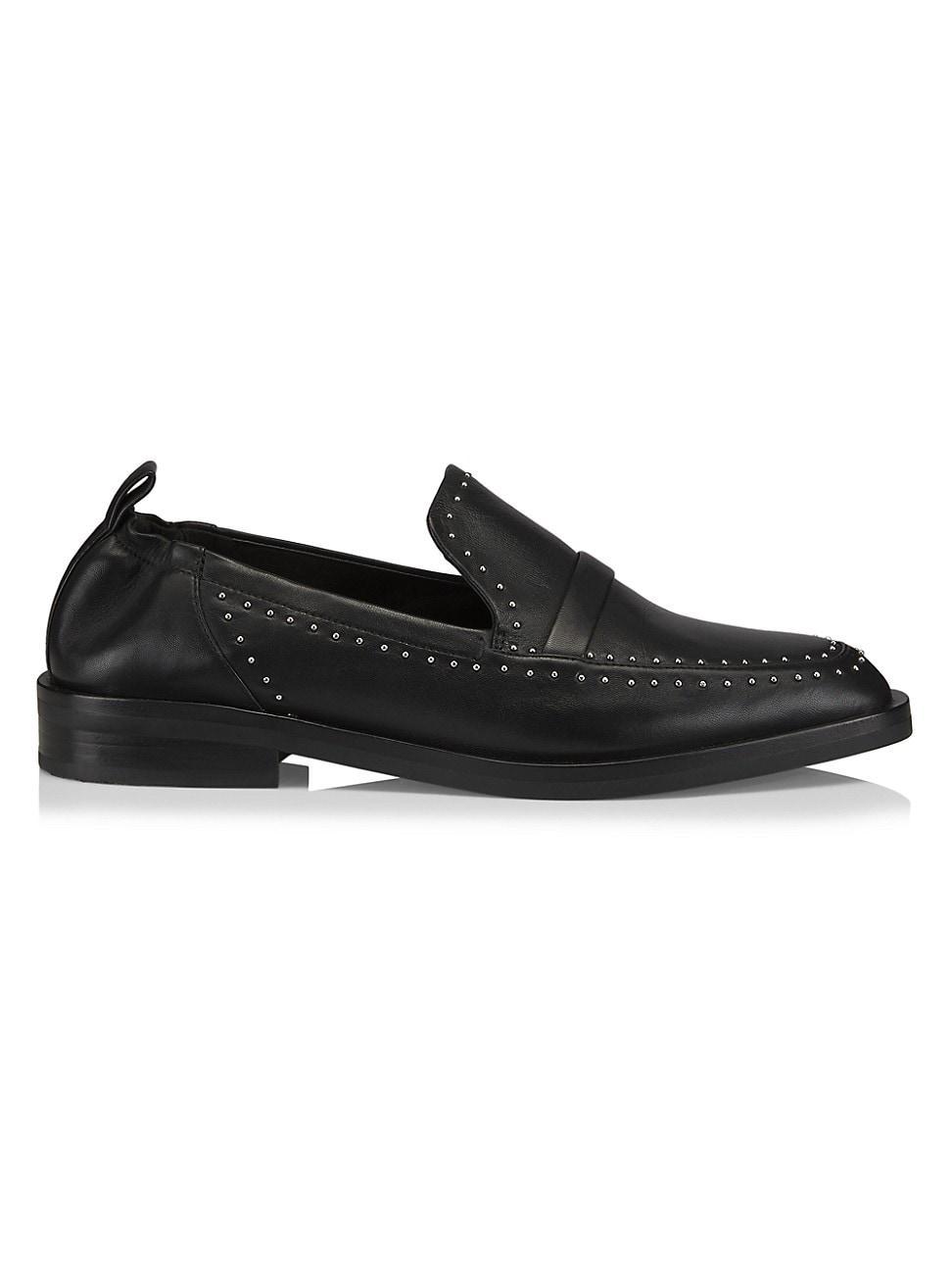 Womens Alexa Soft Studded Leather Penny Loafers Product Image