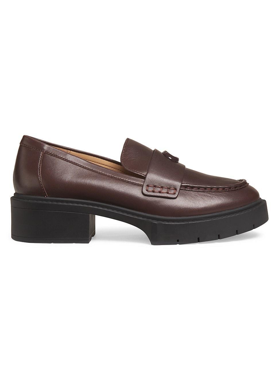 Womens Leah Leather Lug-Sole Loafers Product Image