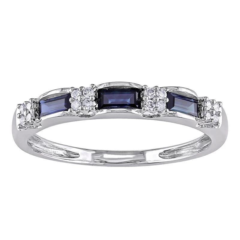 Stella Grace 10k White Gold Sapphire & Diamond Accent Eternity Ring, Womens Product Image