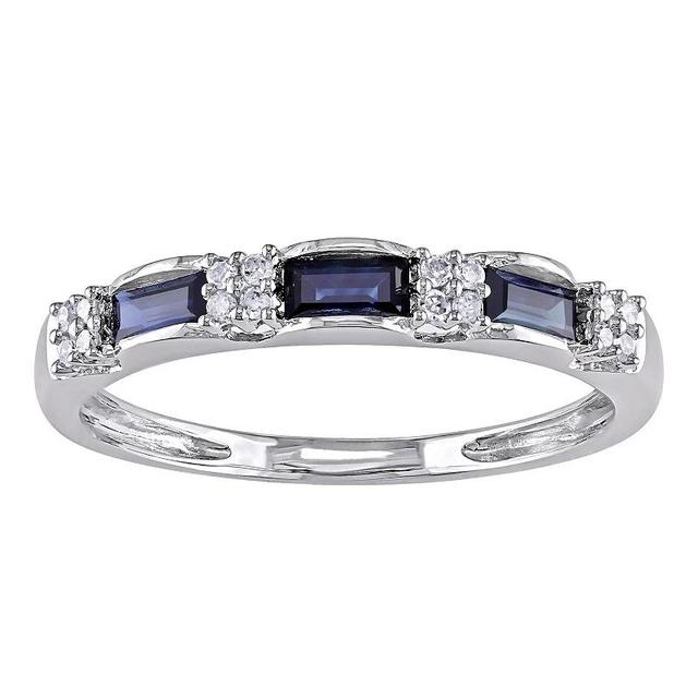 Stella Grace 10k White Gold Sapphire & Diamond Accent Eternity Ring, Womens Product Image