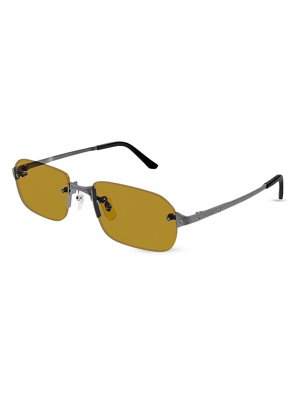 Men's Metal Rimless Rectangle Sunglasses Product Image