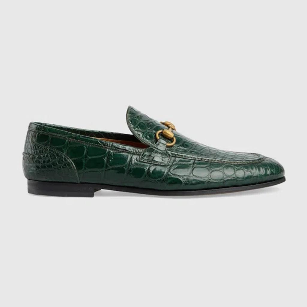 GUCCI Men's  Jordaan Crocodile Loafer In Green product image