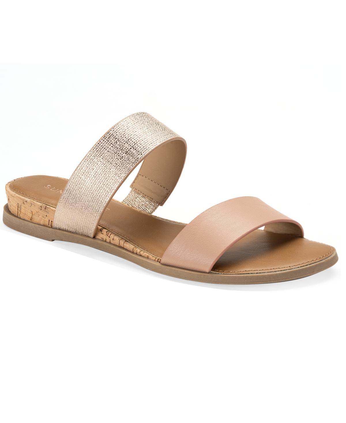 Sun + Stone Womens Easten Double Band Slide Flat Sandals, Created for Macys Product Image