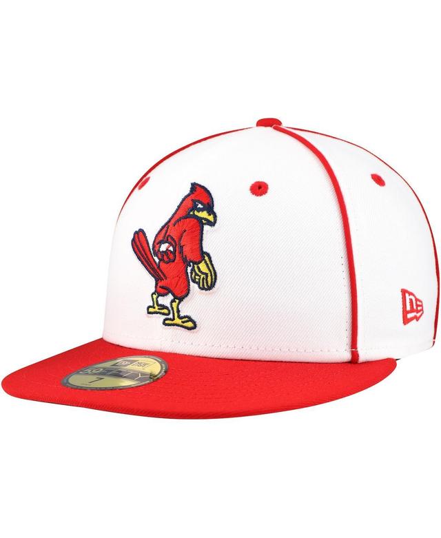 New Era Mens White Memphis Redbirds Authentic Collection 59FIFTY Fitted Hat - White, Red Product Image